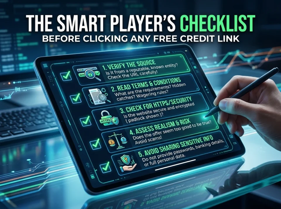 The Smart Player's Checklist Before Clicking Any Free Credit Link